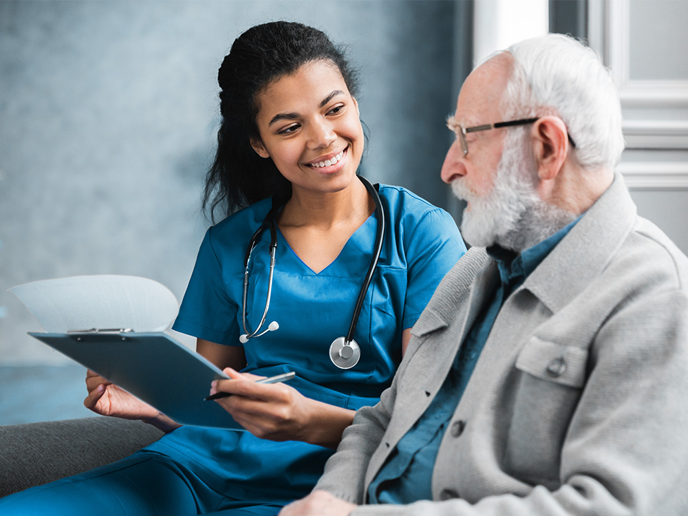 Nurse helping a patient